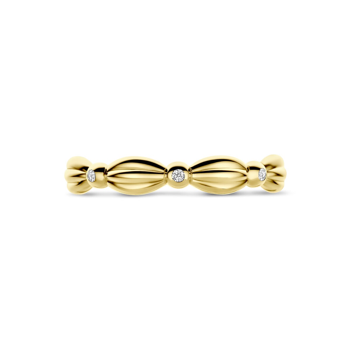 Anillo de mujer de oro con circonitas – 14k oro amarillo