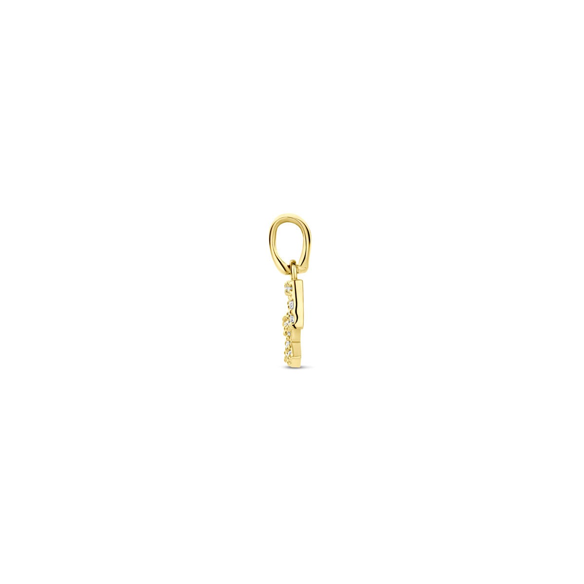 colgante de oro amarillo con diamante del signo zodiacal