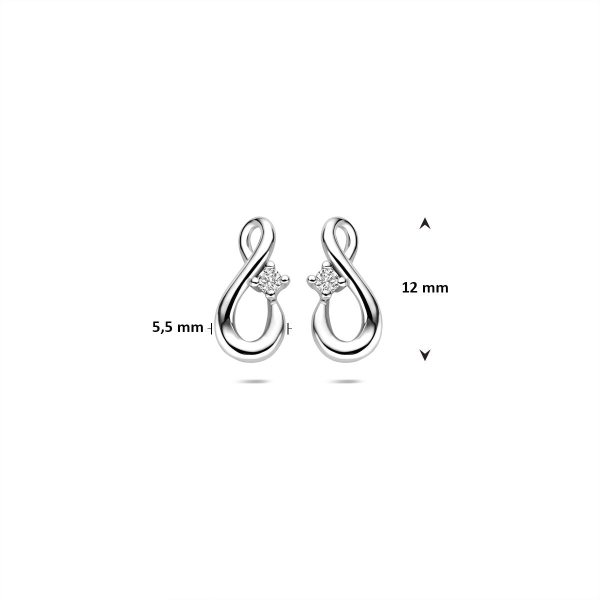 Pendientes de botón de plata infinity con circonitas - atemporales y significativos
