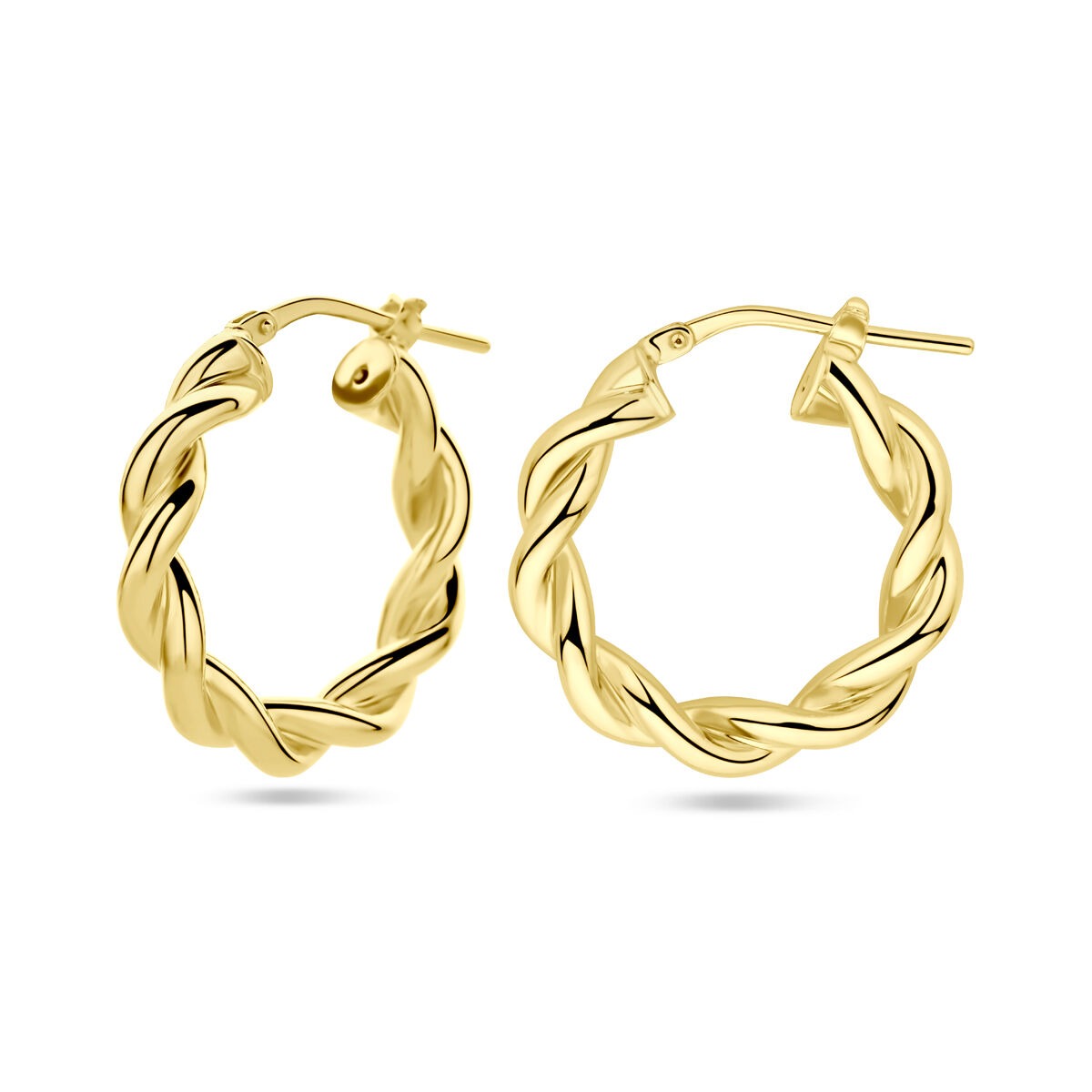 Aros Chapado en Oro - Diseño Trenzado - 23x4 mm