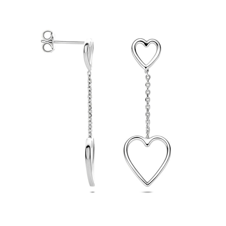 Gerhodineerd 925 zilveren oorhangers met hartjes