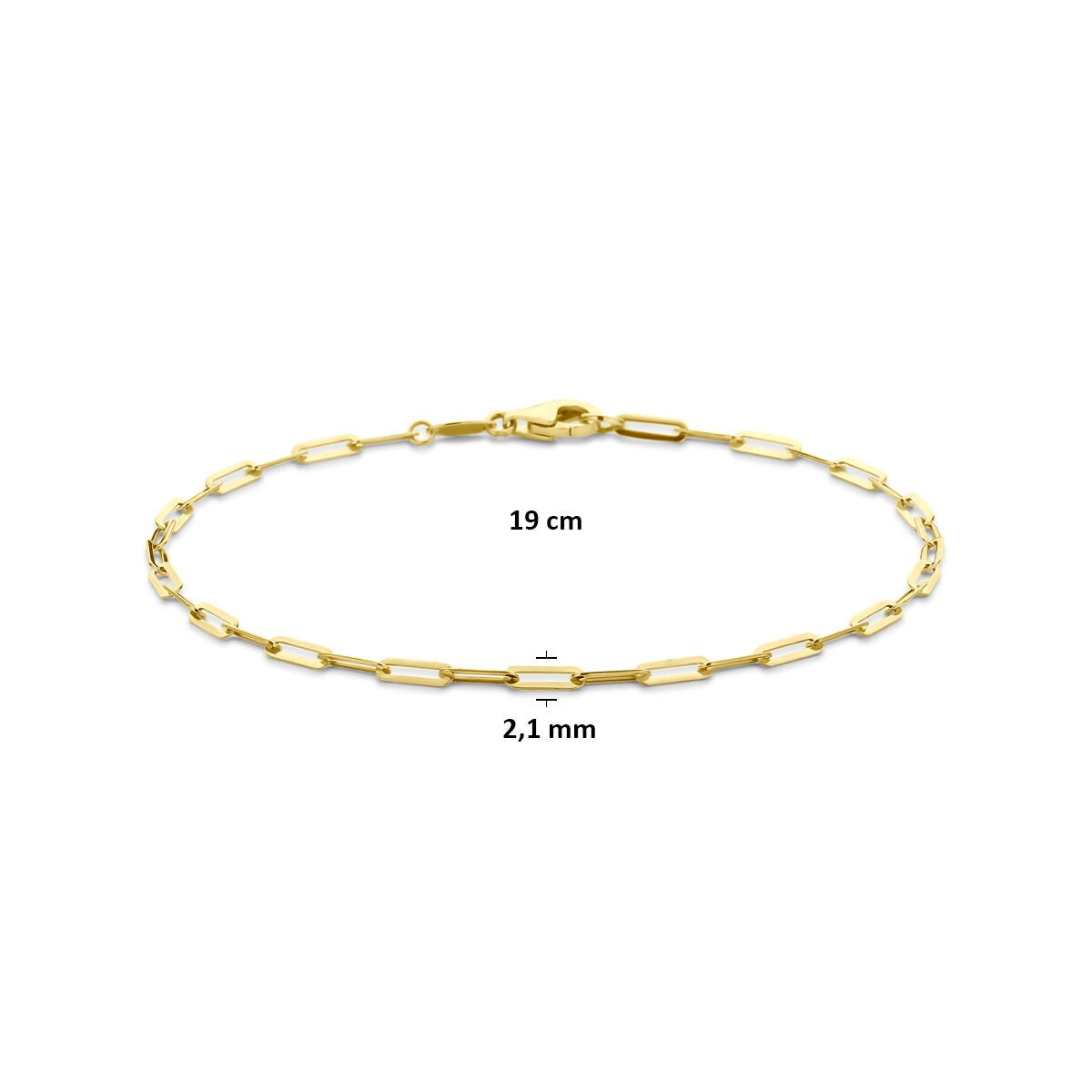 pulsera de ancla de oro amarillo de 9k con eslabones finos