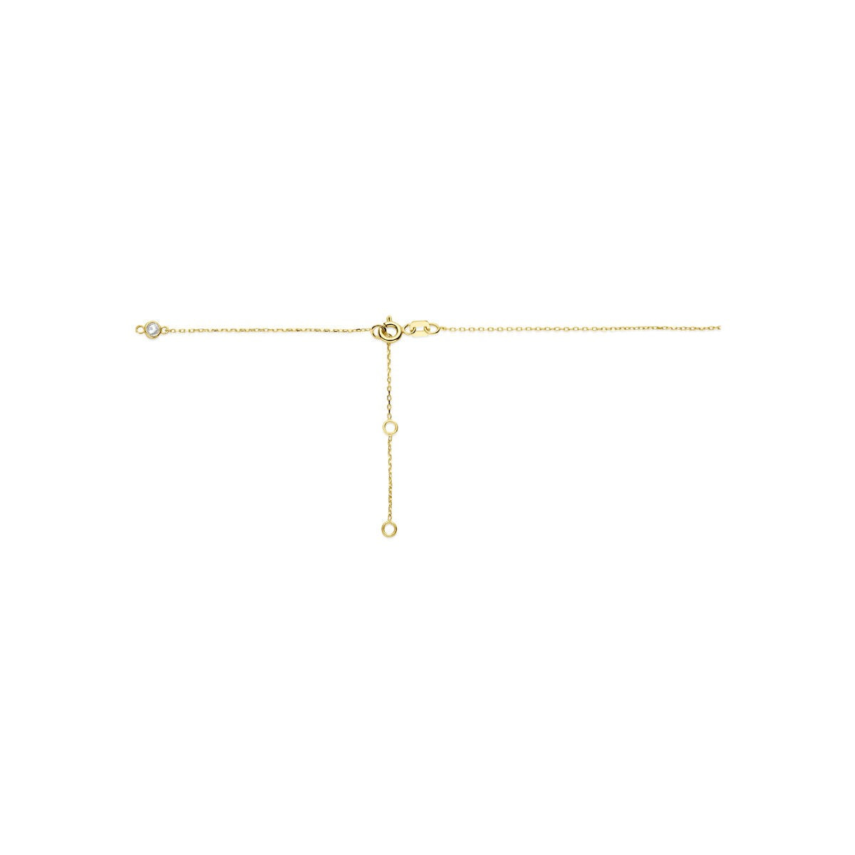 collar de oro amarillo de 14k con circonitas