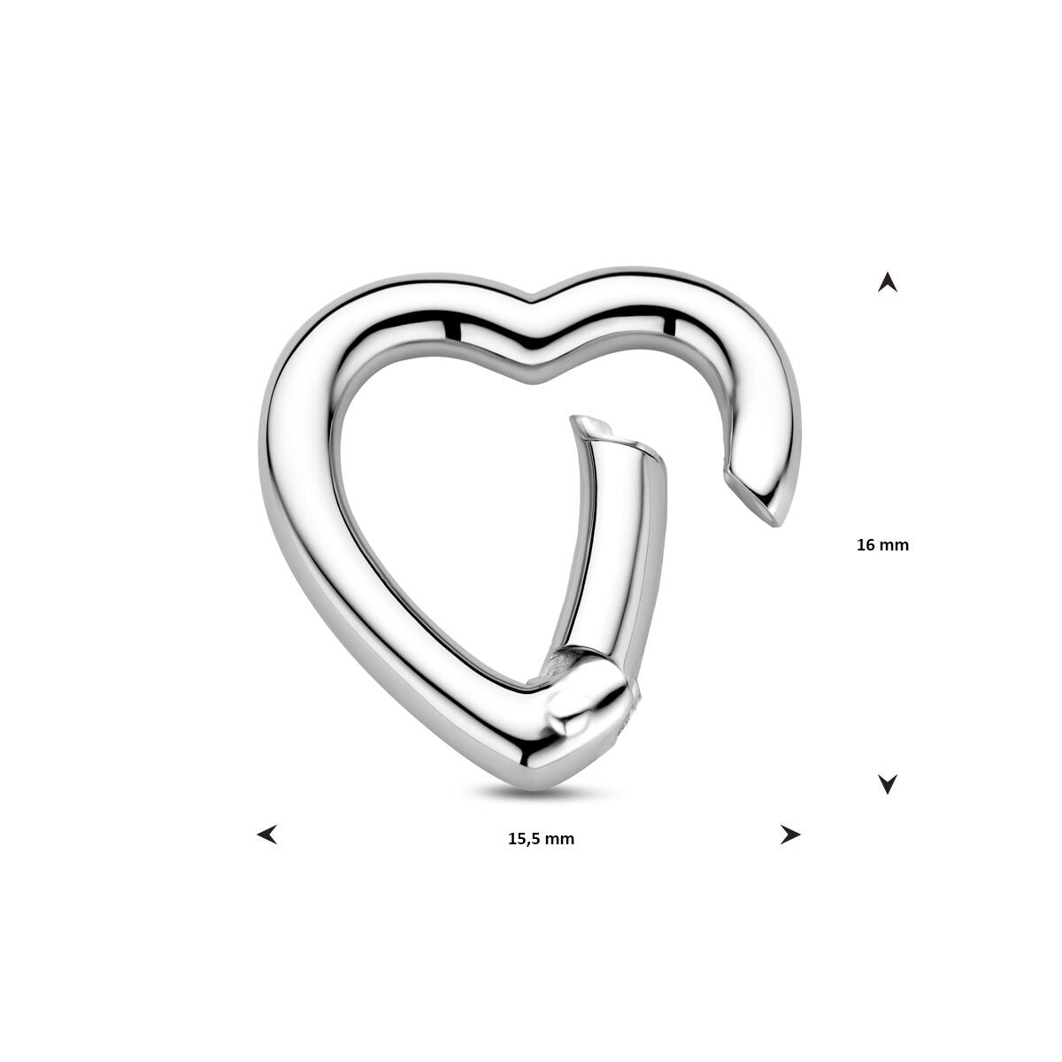 Conector de Corazón de Plata 925 Rodinada