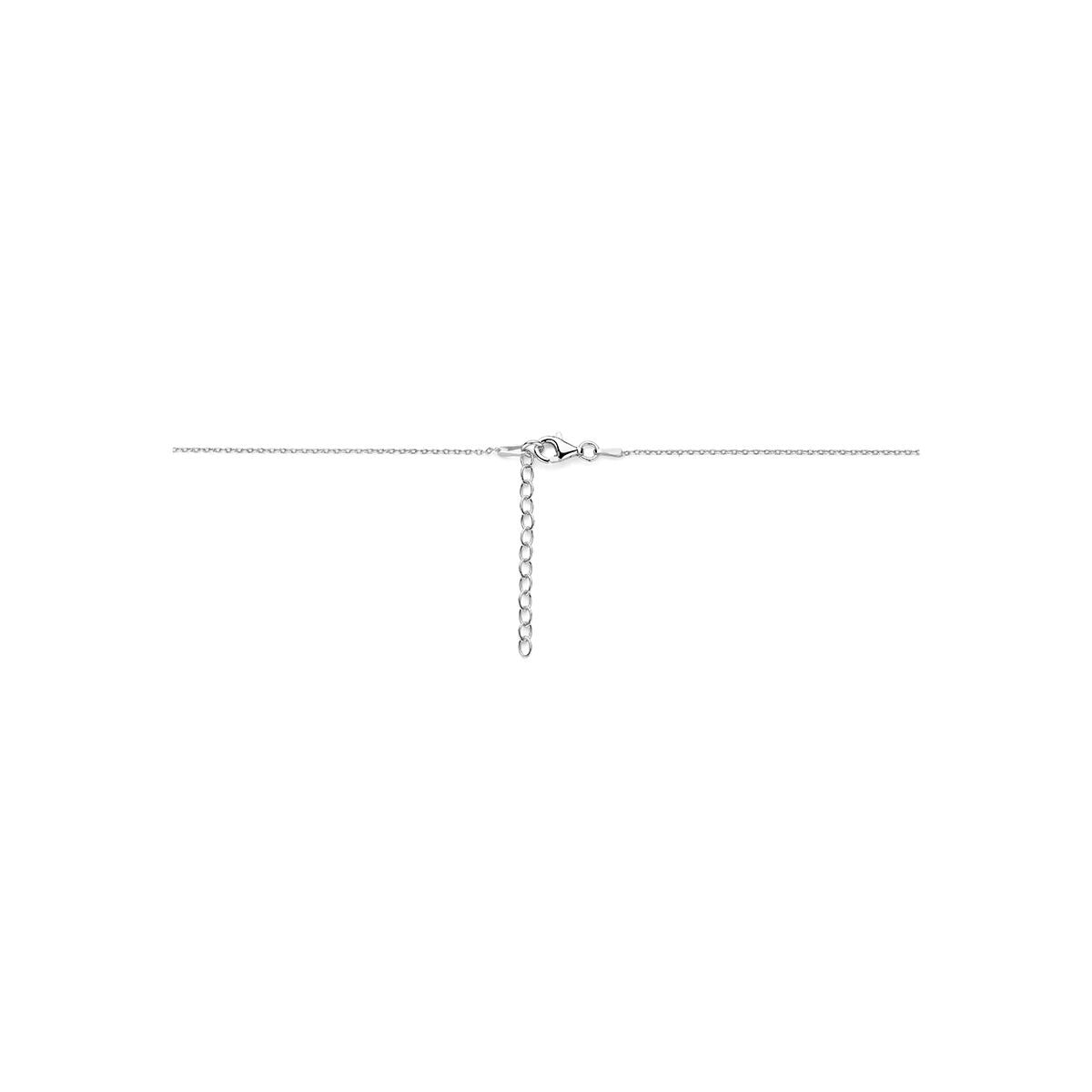 collar corazón 36 + 4 cm plata rodiado