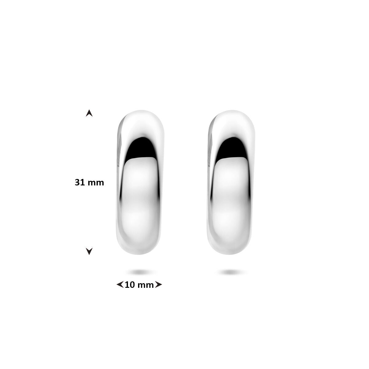 Aros de acero color plata – 31x10mm