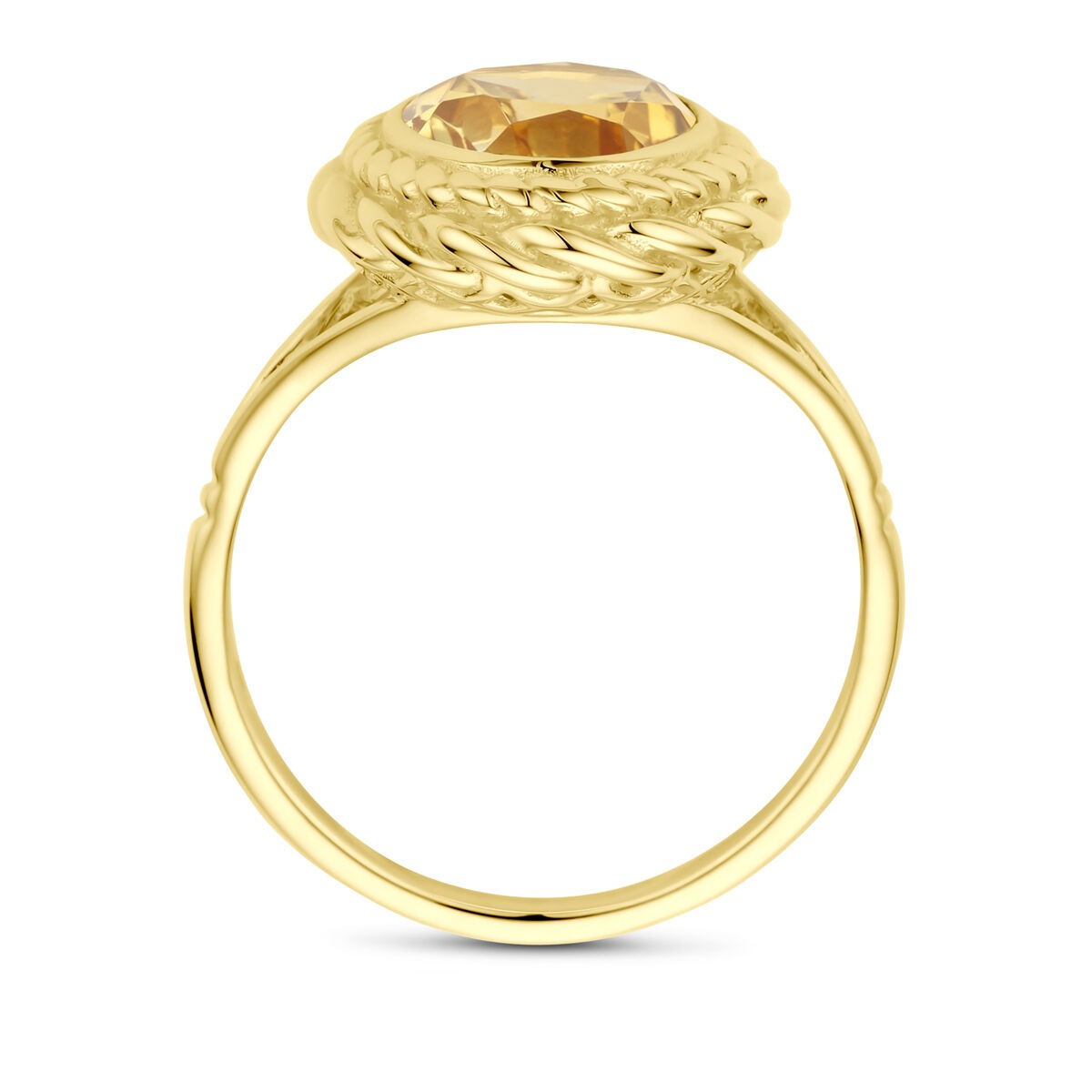 Anillo de oro 14k con citrino – forma de talla briolette