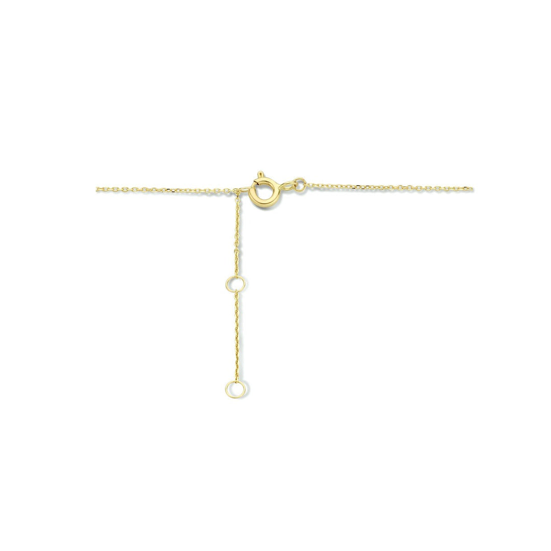 9k Geelgouden dames ketting met dubbele hartjes