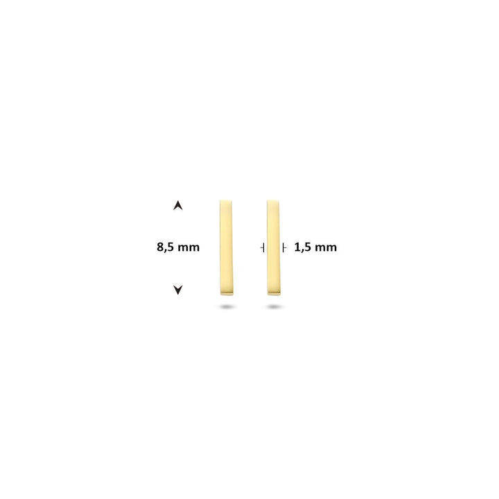 Gouden oorknoppen balkje – 14k