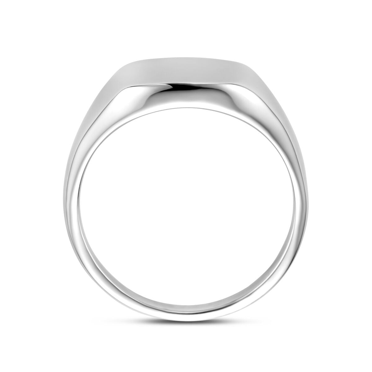 Anillo de sello de plata rodiada 925