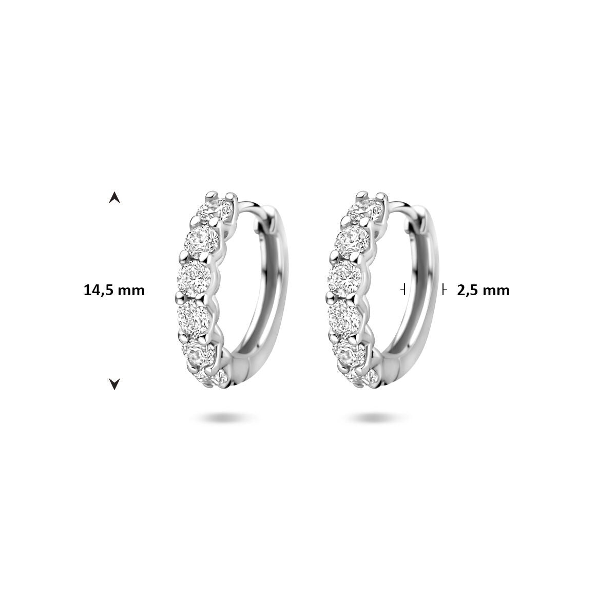 Aros de plata con circonitas 14,5 mm