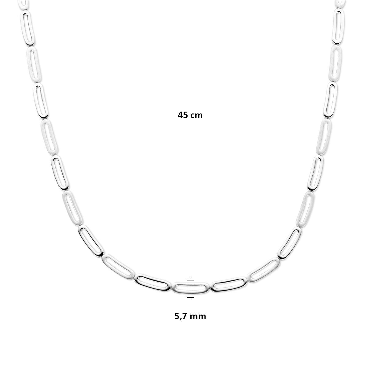 Collar de mujer de plata sin colgante – rodiado 925 plata 5,7 mm 45 cm