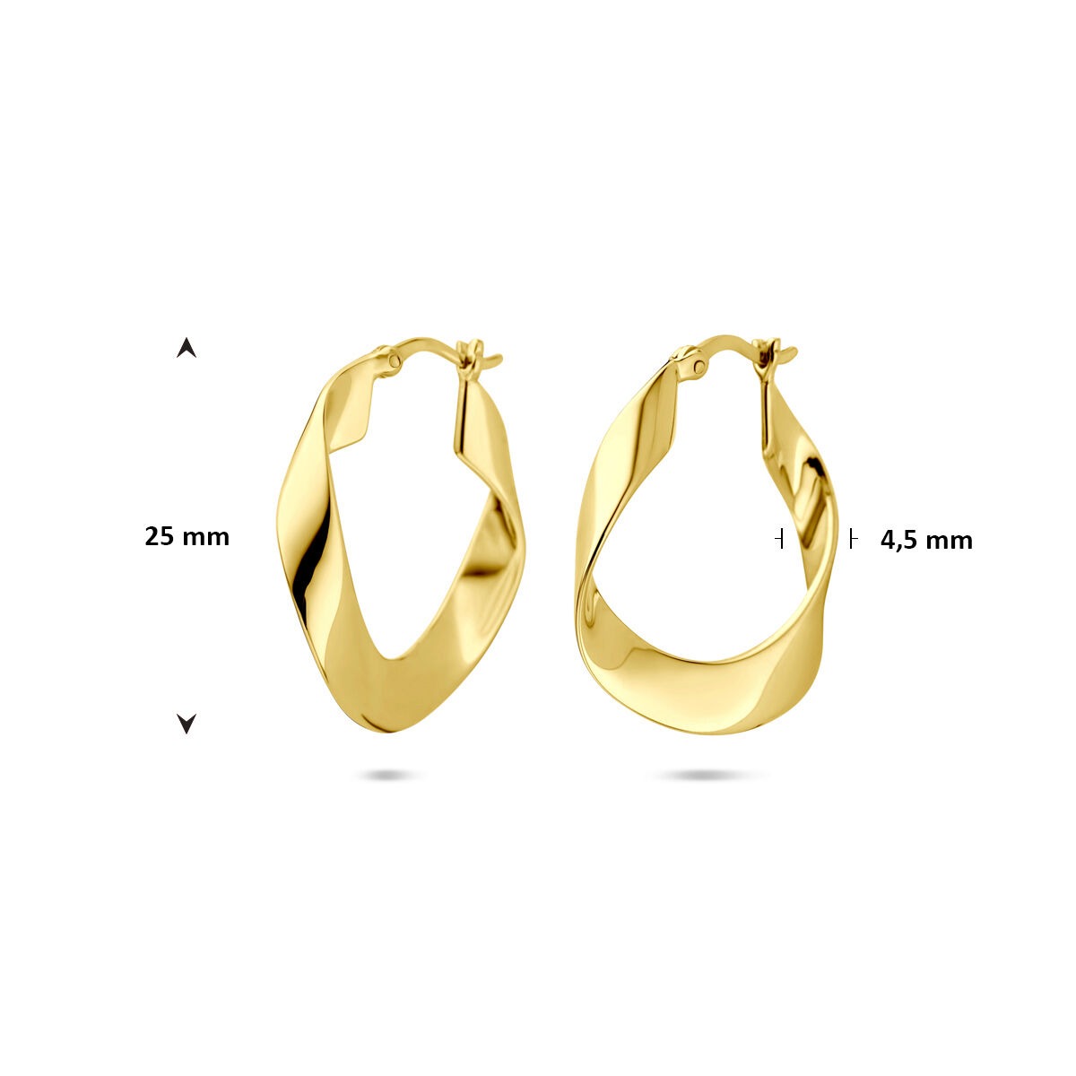 Aros chapados en oro – plata 925 con baño de oro amarillo 25 mm