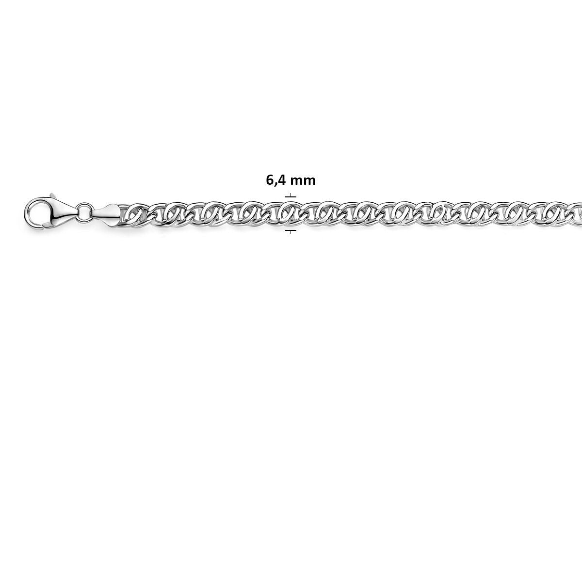 Collar de plata Ojo de Halcón 6,4 mm de hombre