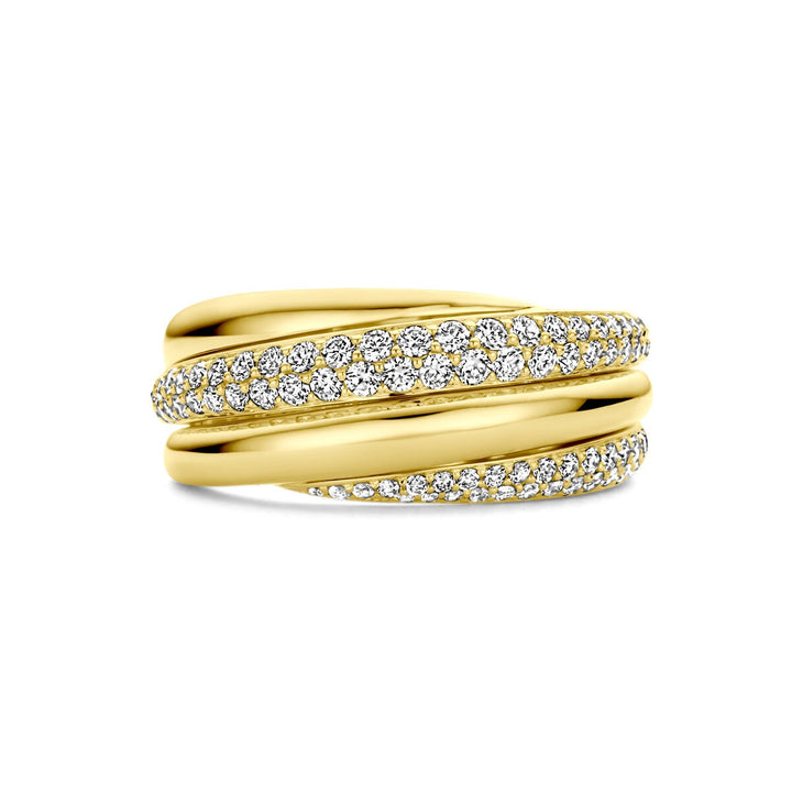 Gouden ring met diamant 14k dames – briljant geslepen 0.71ct si