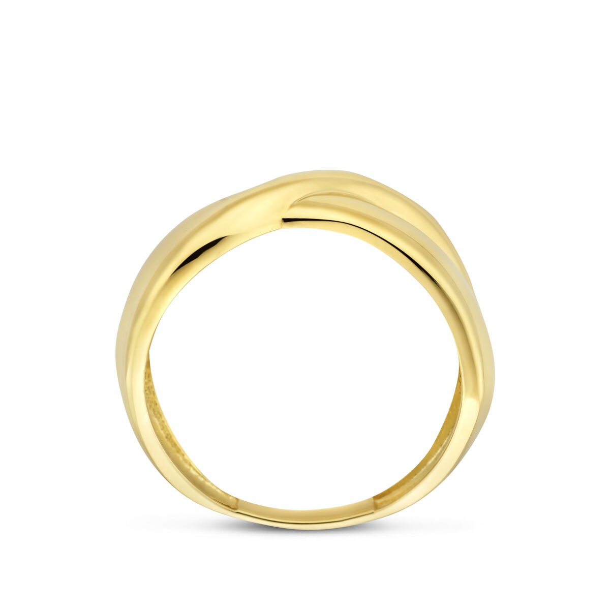 Anillo de mujer de oro amarillo de 14k con banda ancha de 8,5 mm