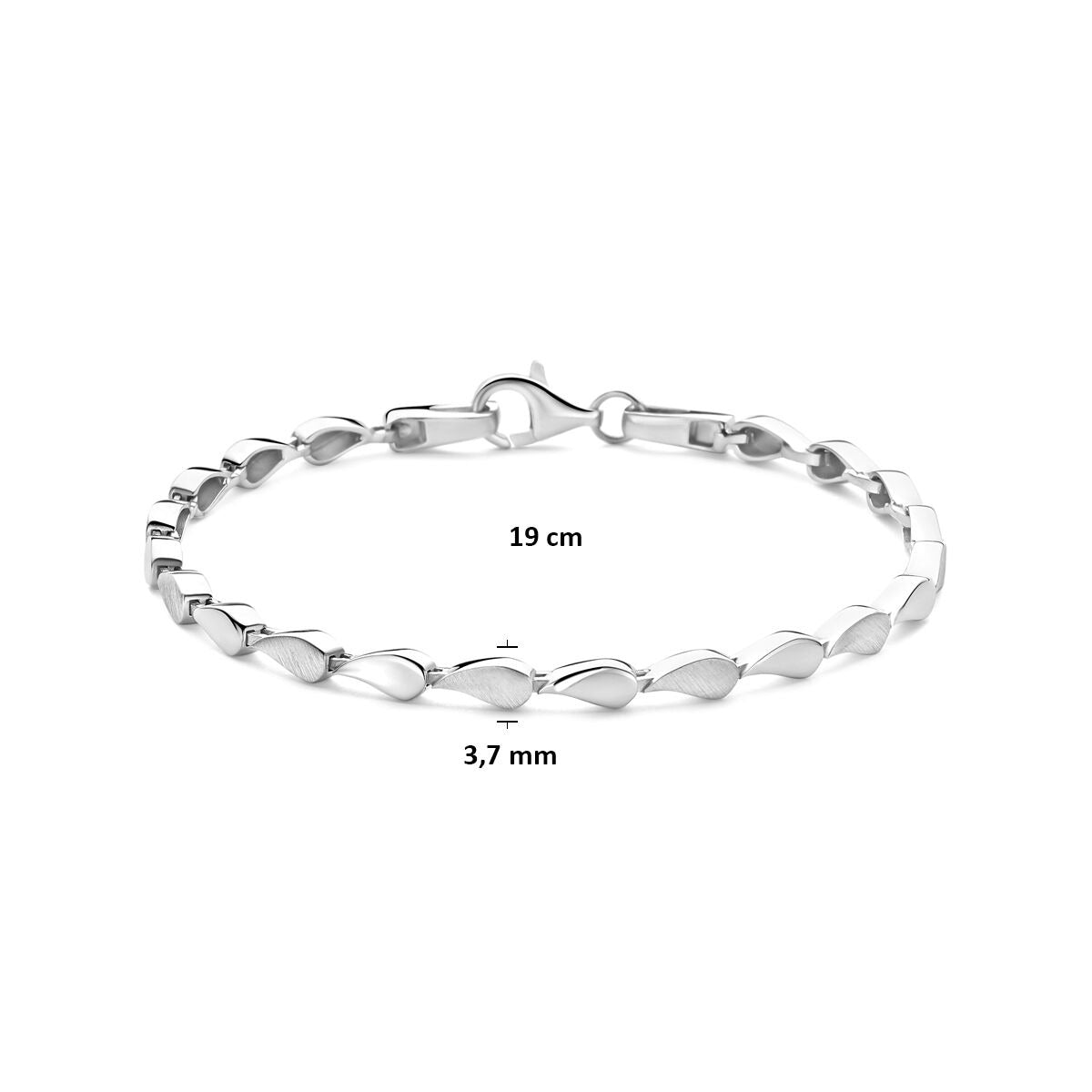 Pulsera de eslabones de plata 925 rodiada