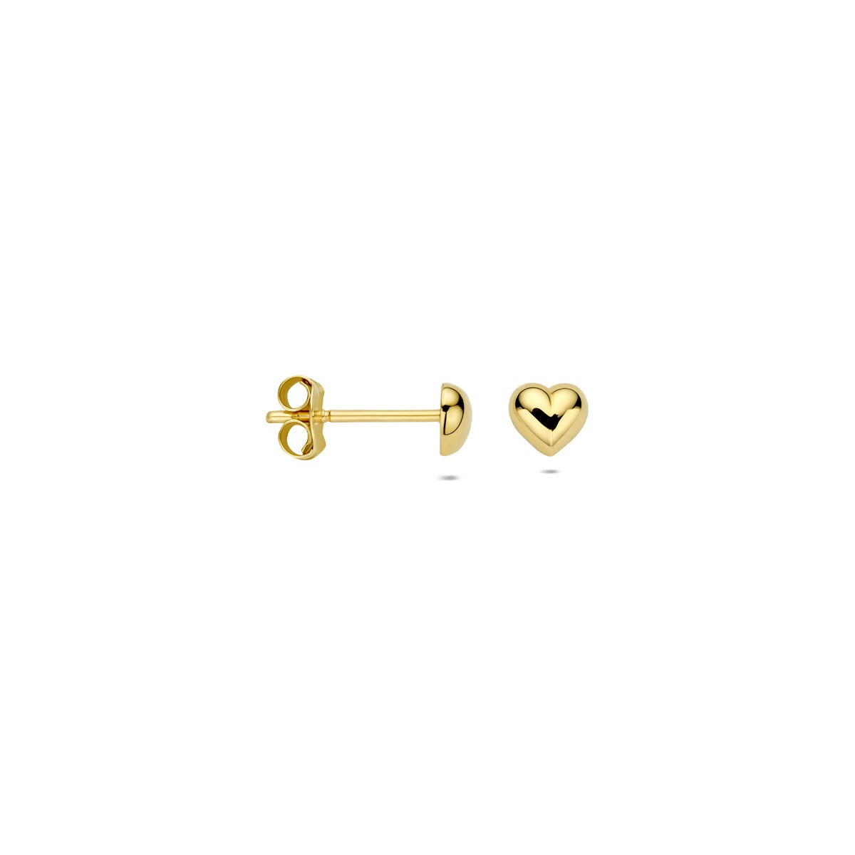 Pendientes de botón de oro corazón – 14k