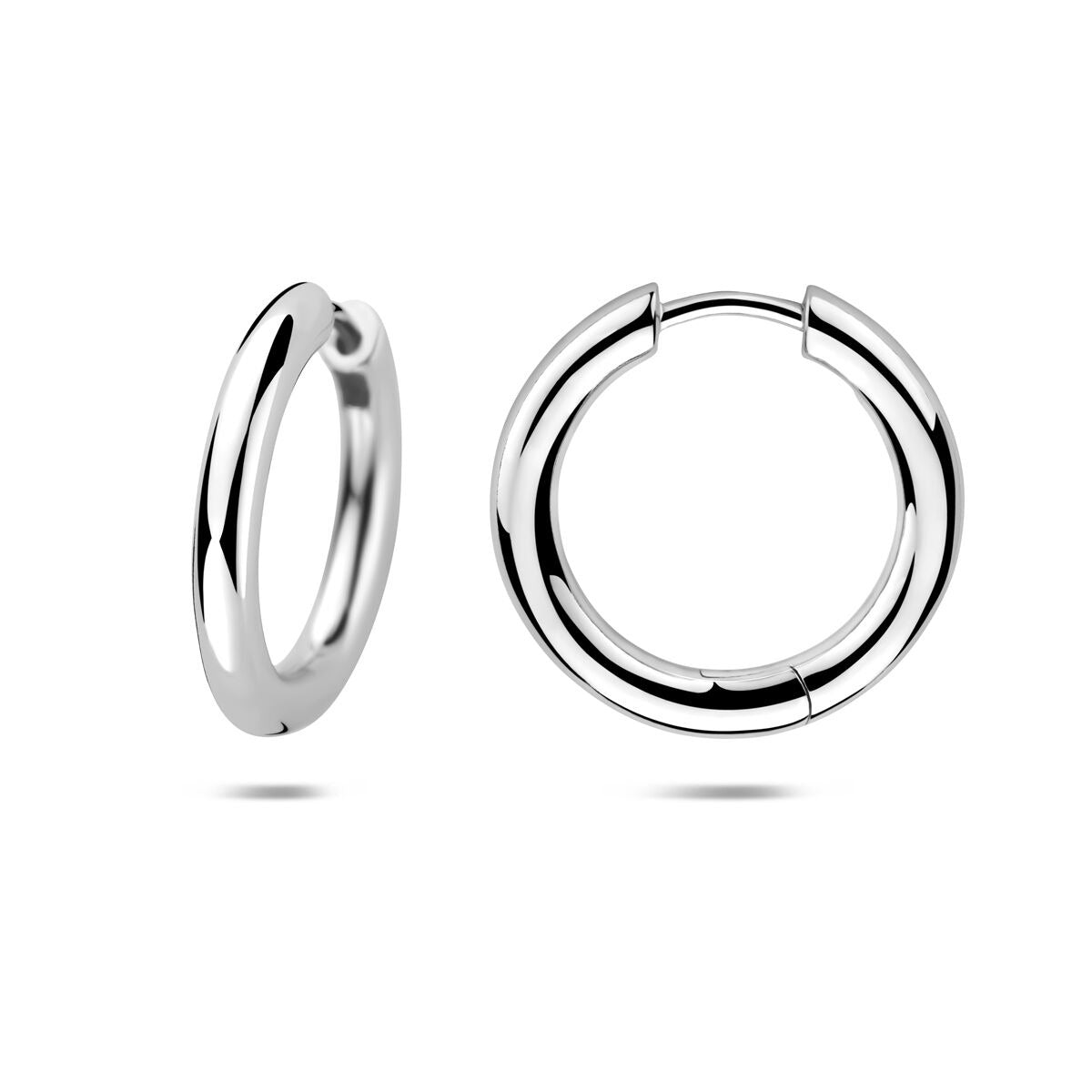 Aros de plata rodiados - aros de mujer delgados con acabado refinado