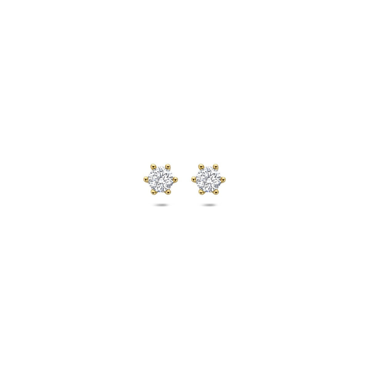 Pendientes de oro amarillo de 14k con diamantes cultivados en laboratorio, en forma de estrella.