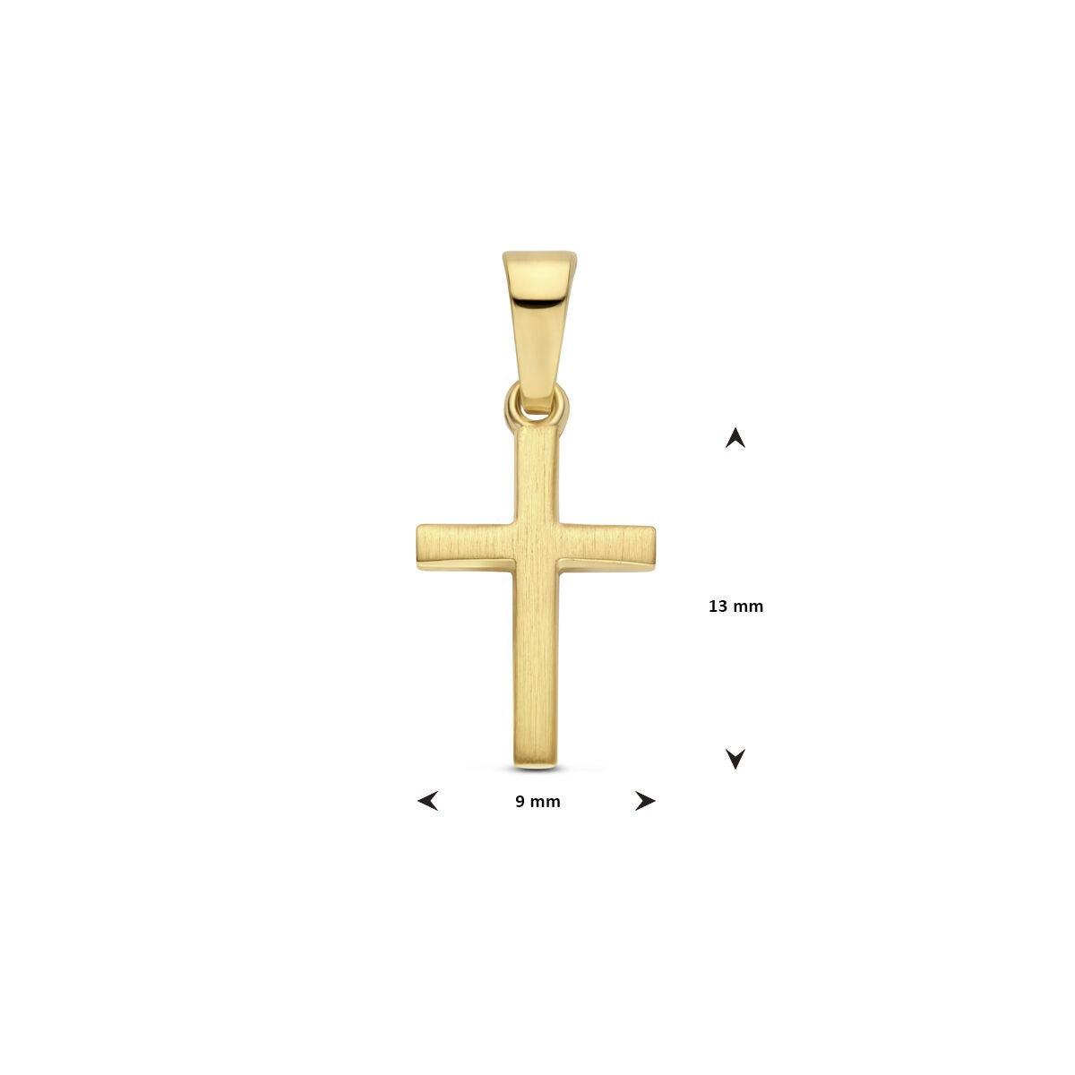 colgante de cruz de oro amarillo de 14k – símbolo atemporal de fe