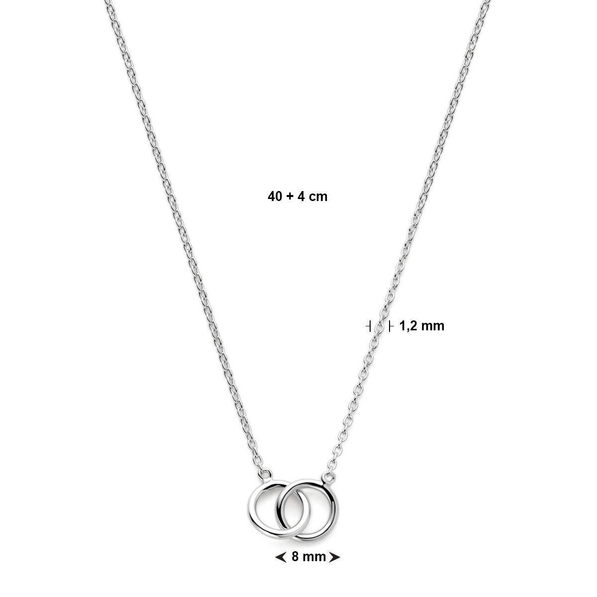 Collar de mujer de plata con círculos – collar ancla rodiado