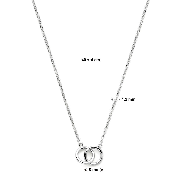 Zilveren dames ketting met rondjes – gerhodineerd anker collier