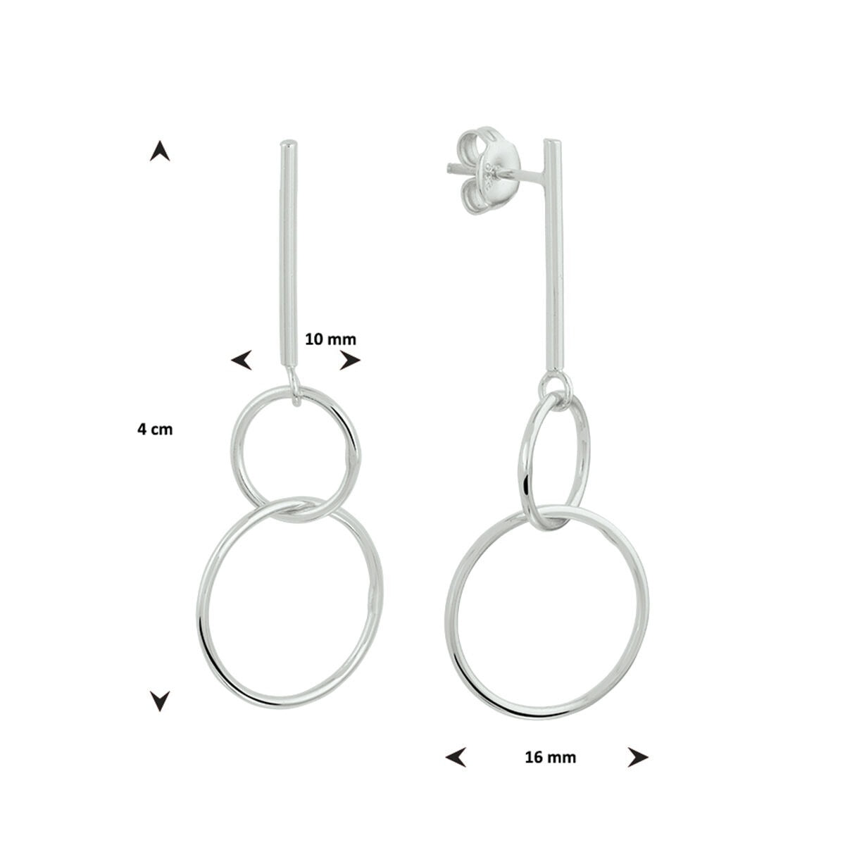 Pendientes de plata con doble aro