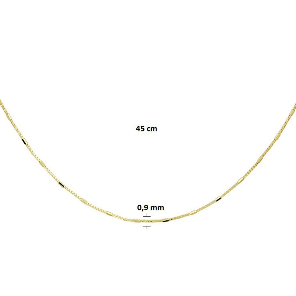 Collar veneciano de oro con barras – 14k