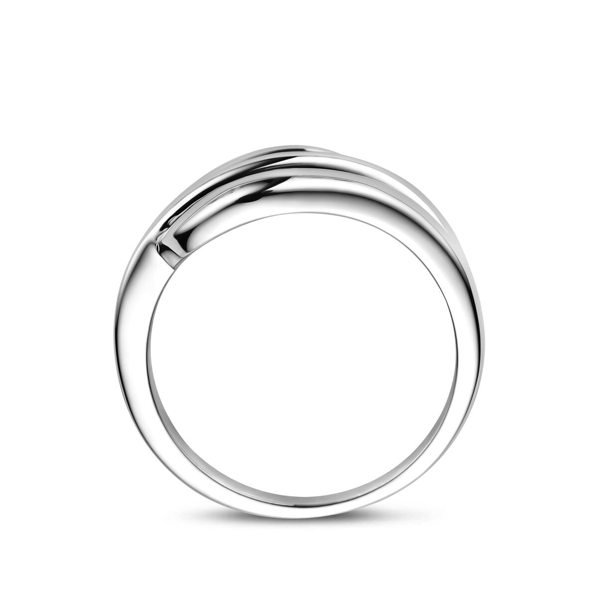 Anillo de mujer de plata rodiada – 11 mm de ancho