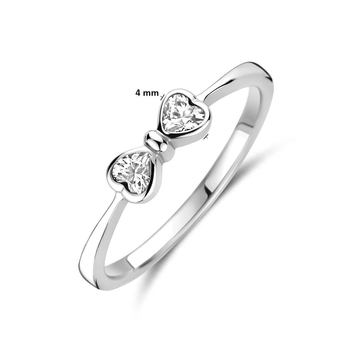 Anillo de plata con lazo y circonitas – plata 925 rodiada