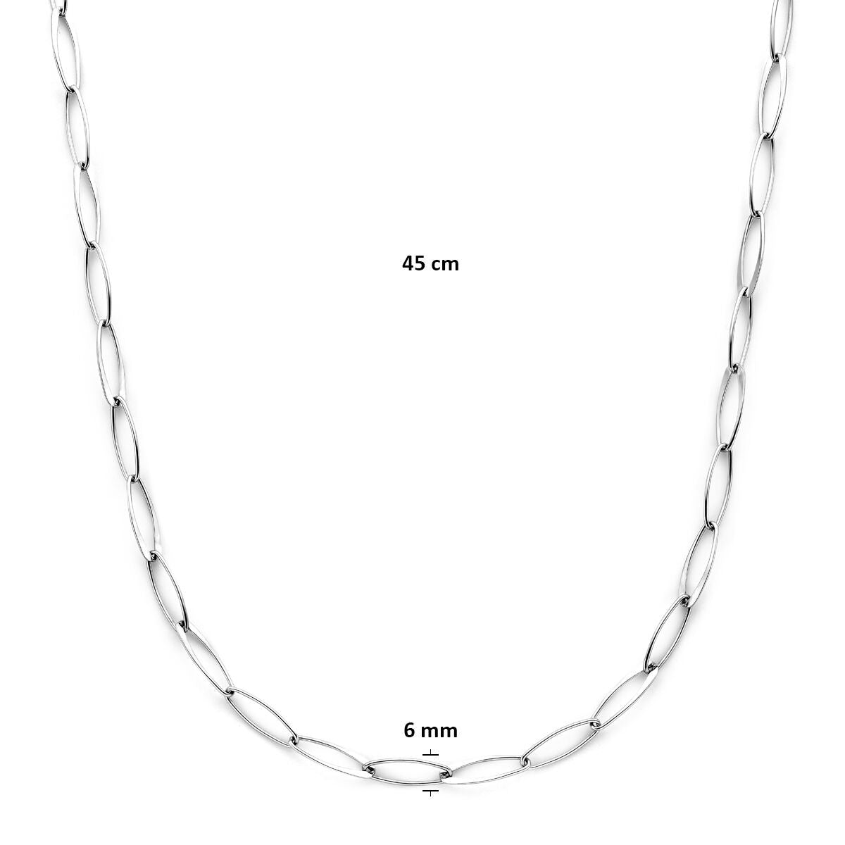 collar ancla 6 mm 45 cm plata rodiada 6 mm 45 cm