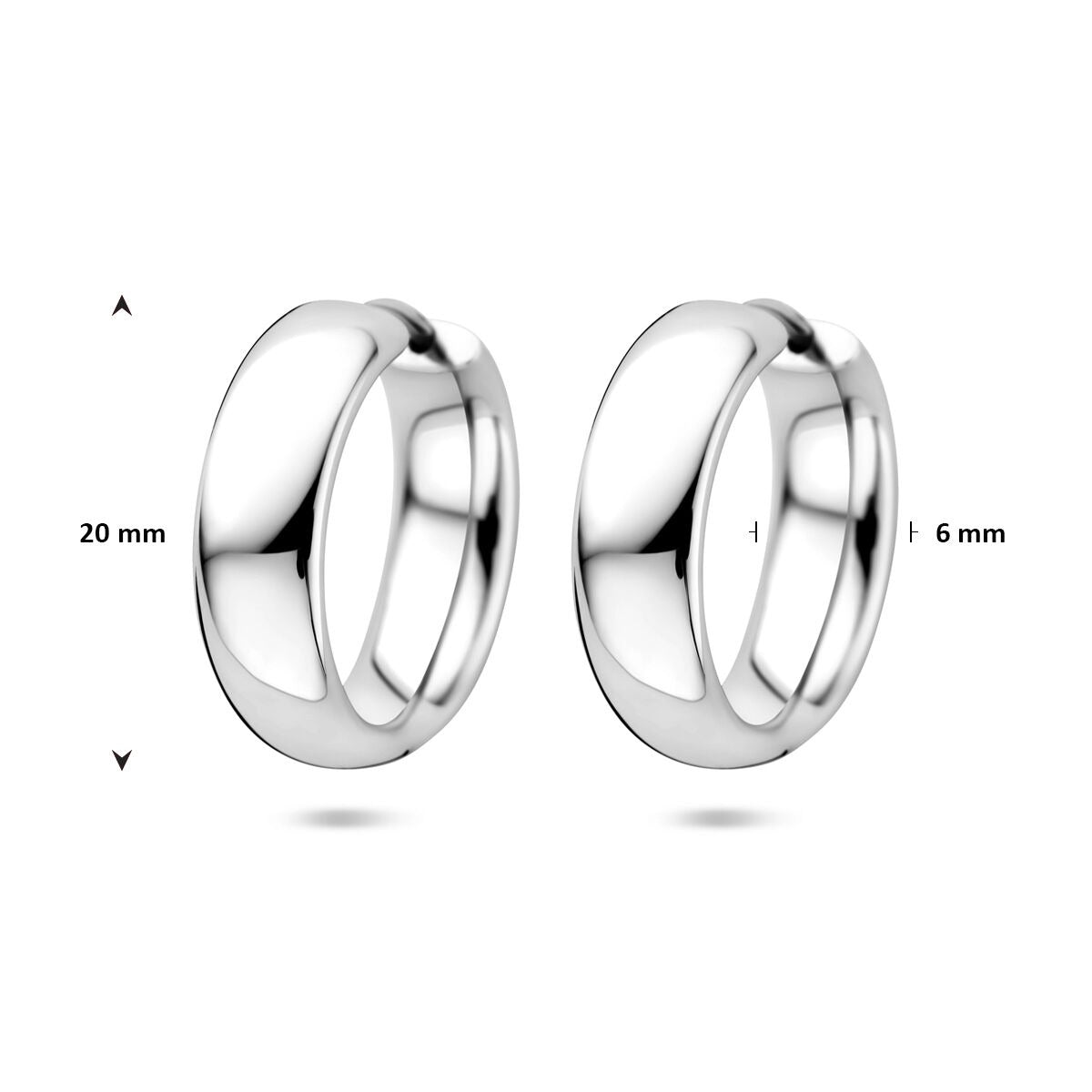 Aros de plata - rodiado plata 925 20 mm
