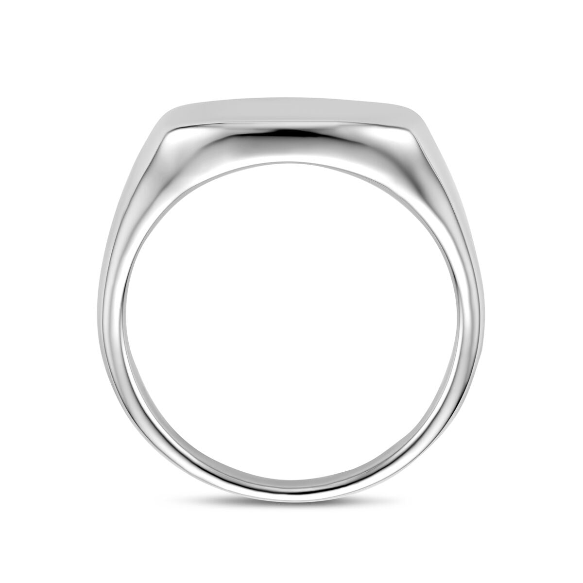 Anillo de sello de plata rodiada 925