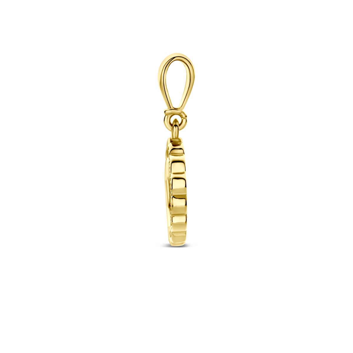 Collar chapado en oro amarillo con colgante de circonita redonda