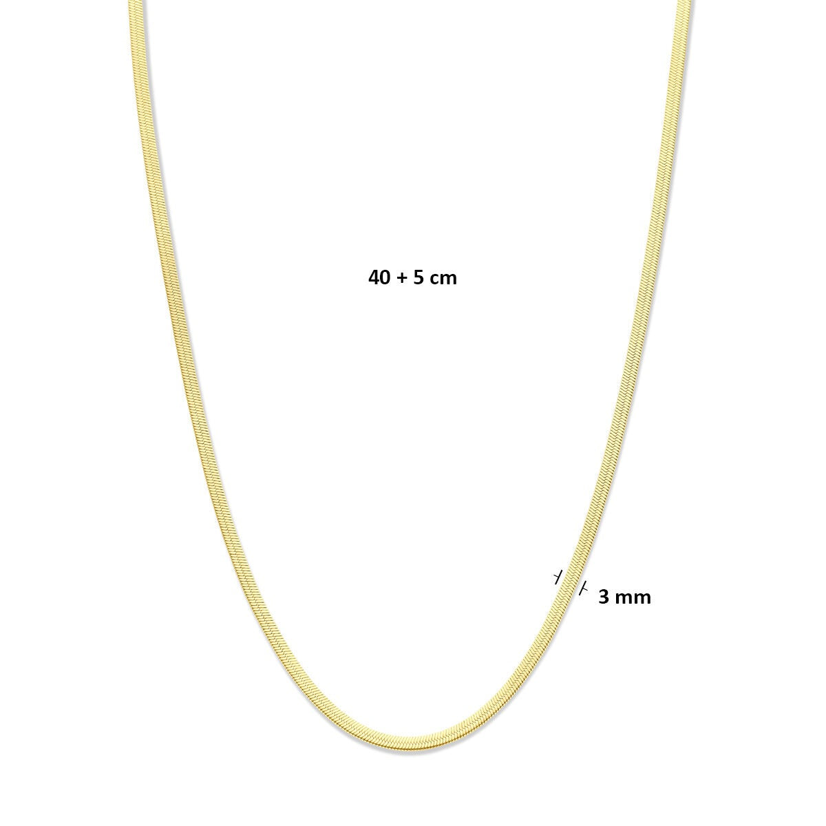 Collar omega chapado en oro 3mm – 40-45cm