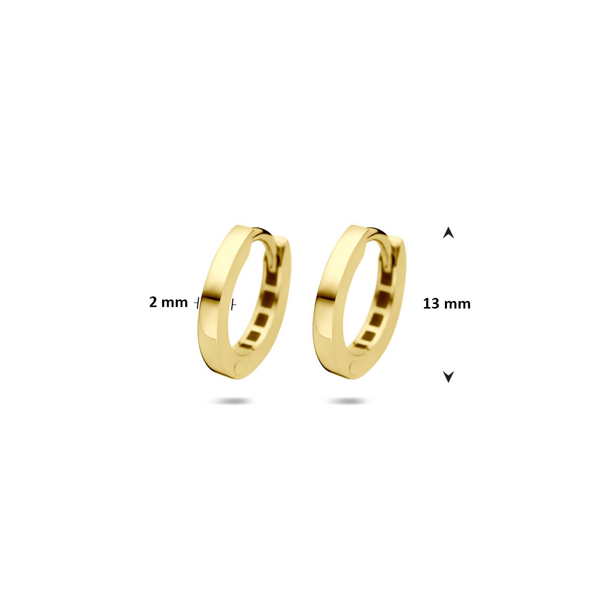 Aros de oro amarillo de mujer – grosor del tubo 2 mm