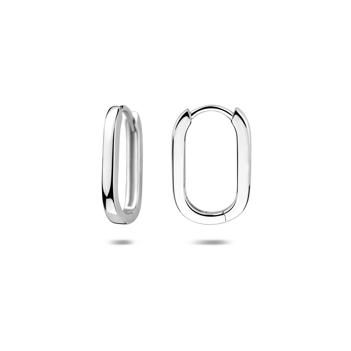 Aros de plata rodiados - aros de mujer delgados con un brillo refinado