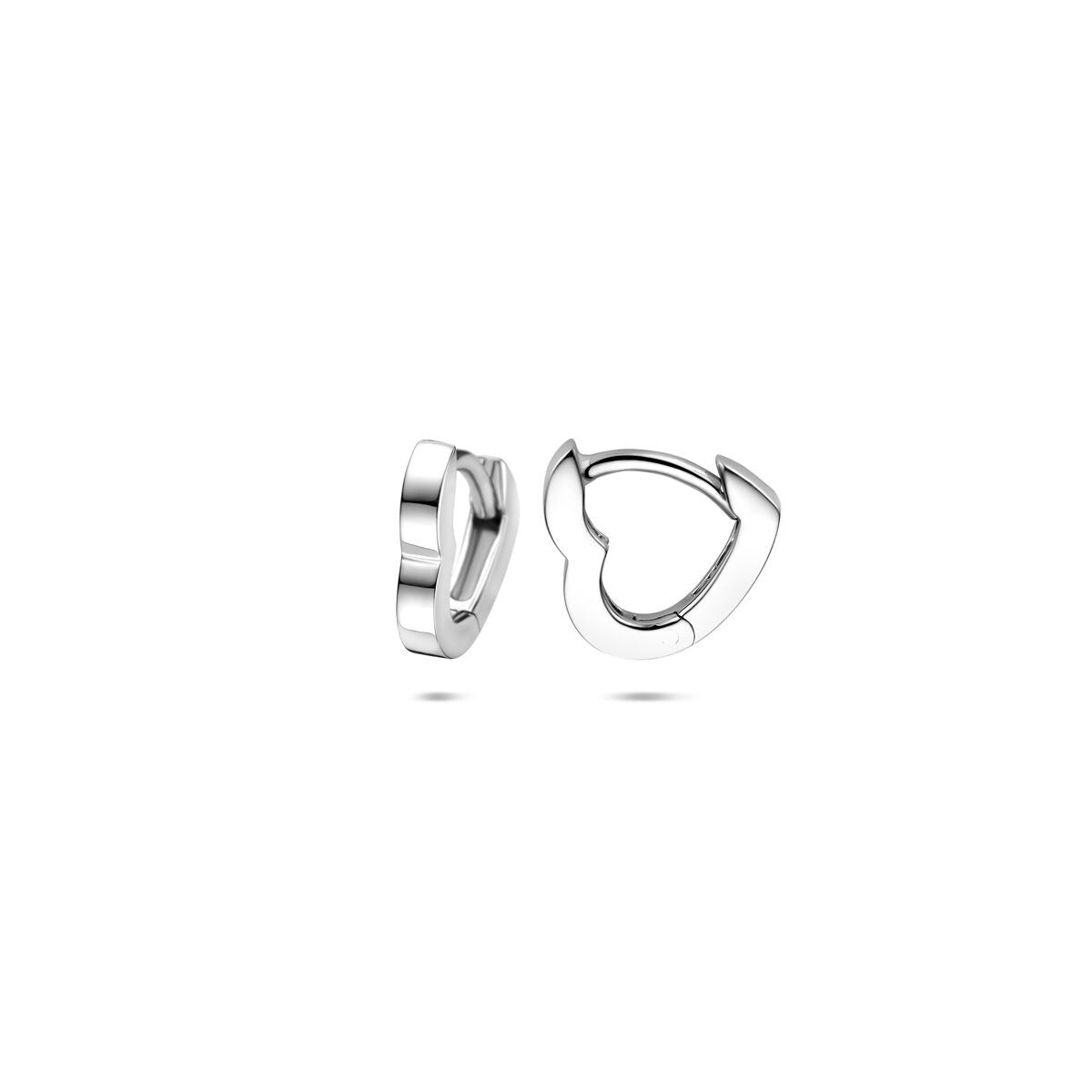 Aros de plata con corazón – plata 925 rodiada