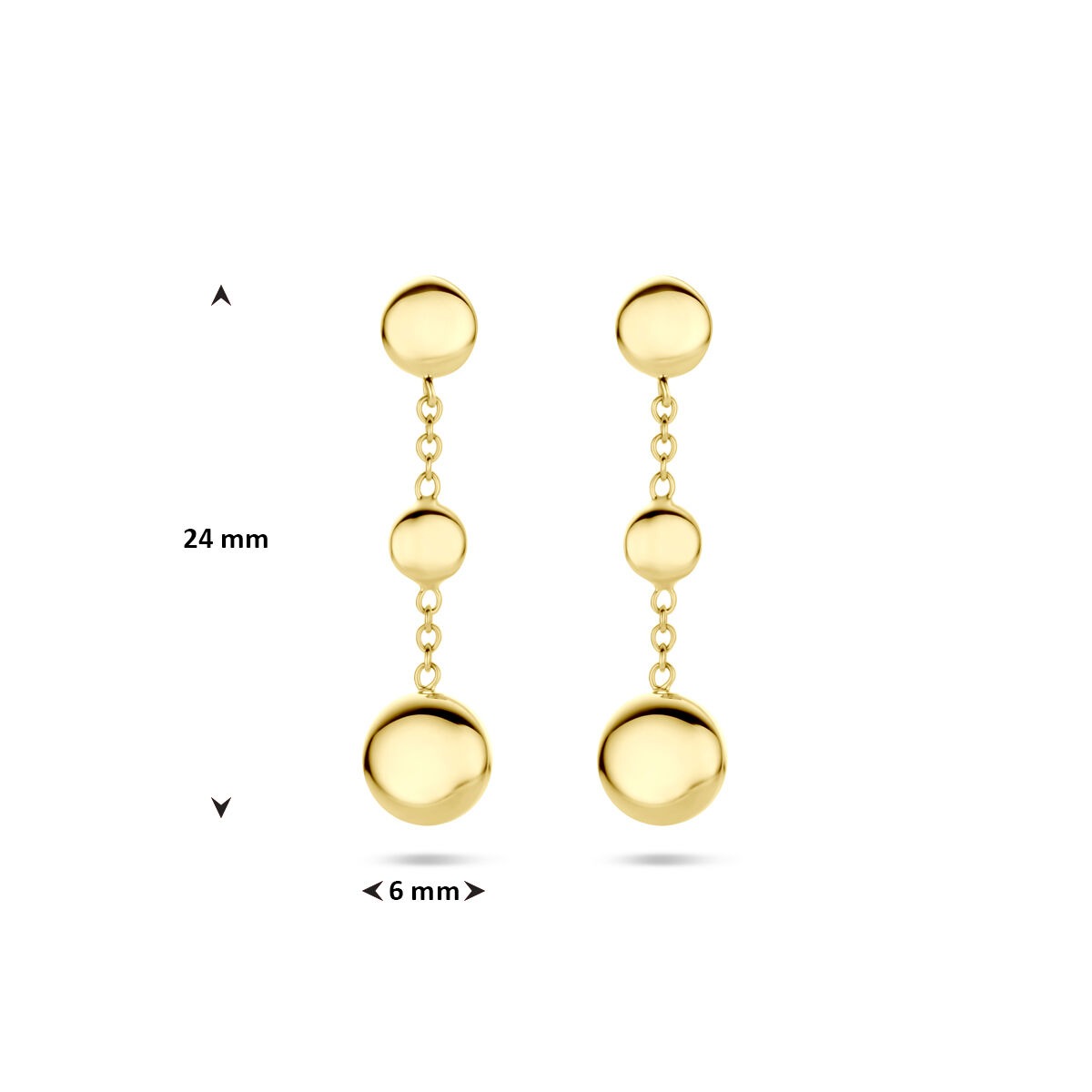 pendientes 24 mm oro amarillo
