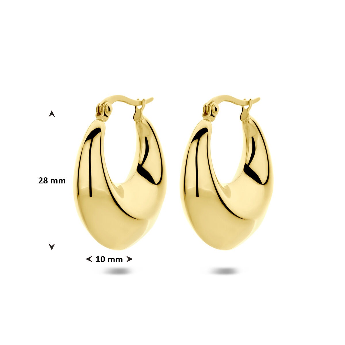 Aros chapados en oro 28x10mm