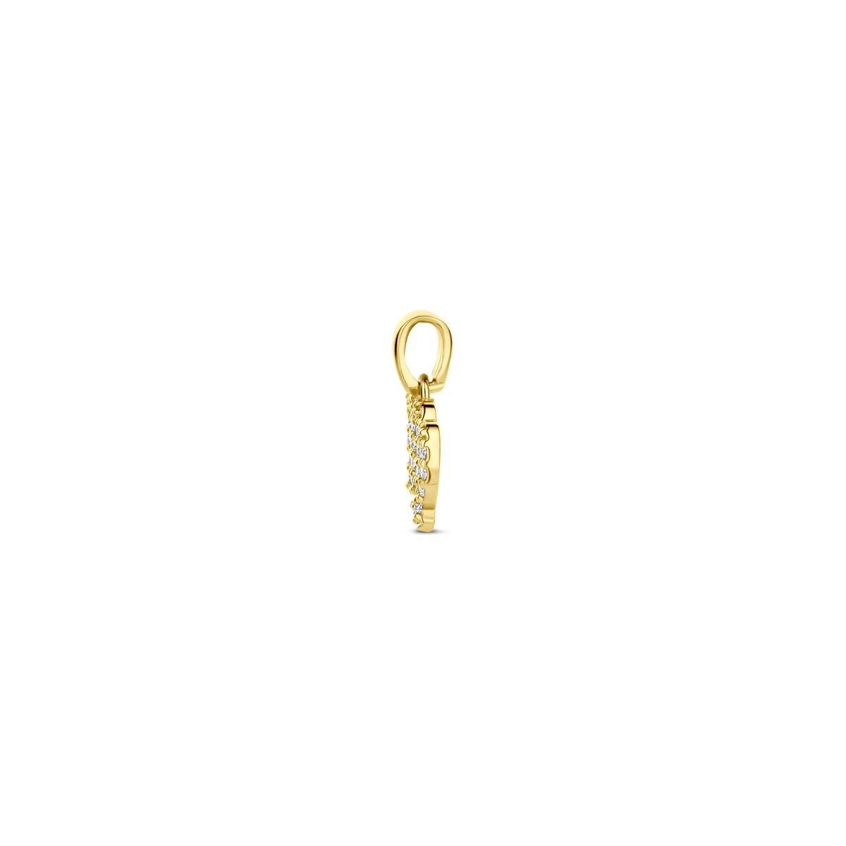 colgante de oro amarillo del signo zodiac con diamante