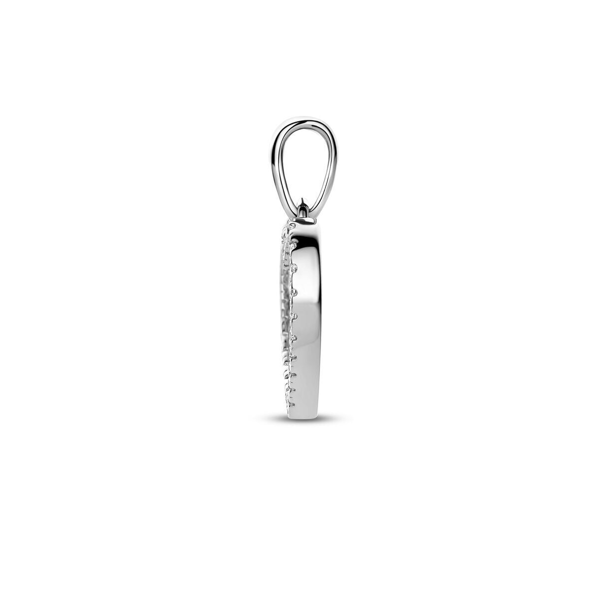 Colgante de plata 925 rodiado con entorno de circonitas