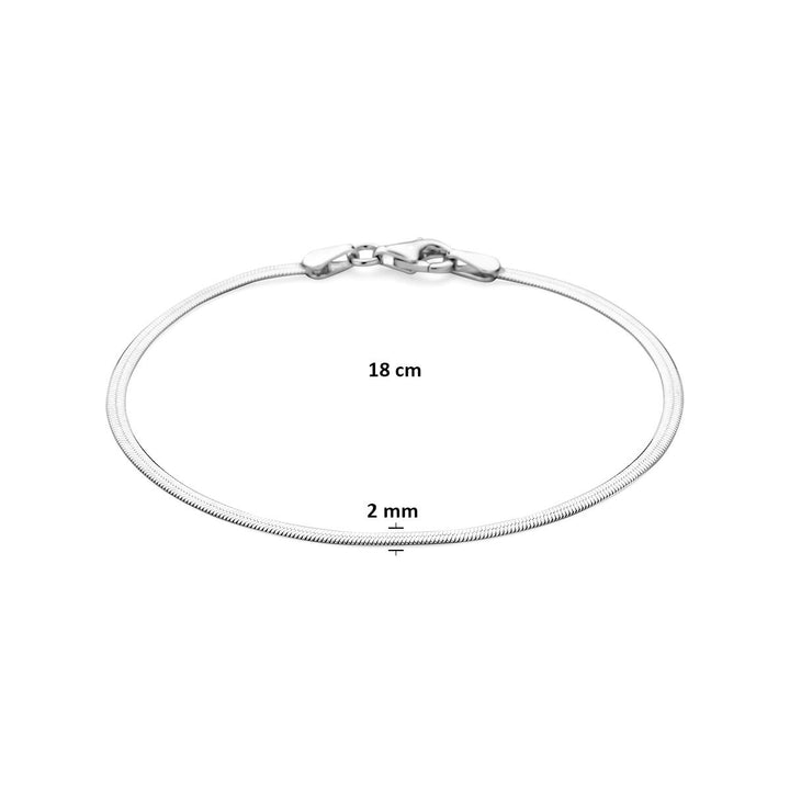 Gerhodineerd 925 zilveren slangarmband 2 mm
