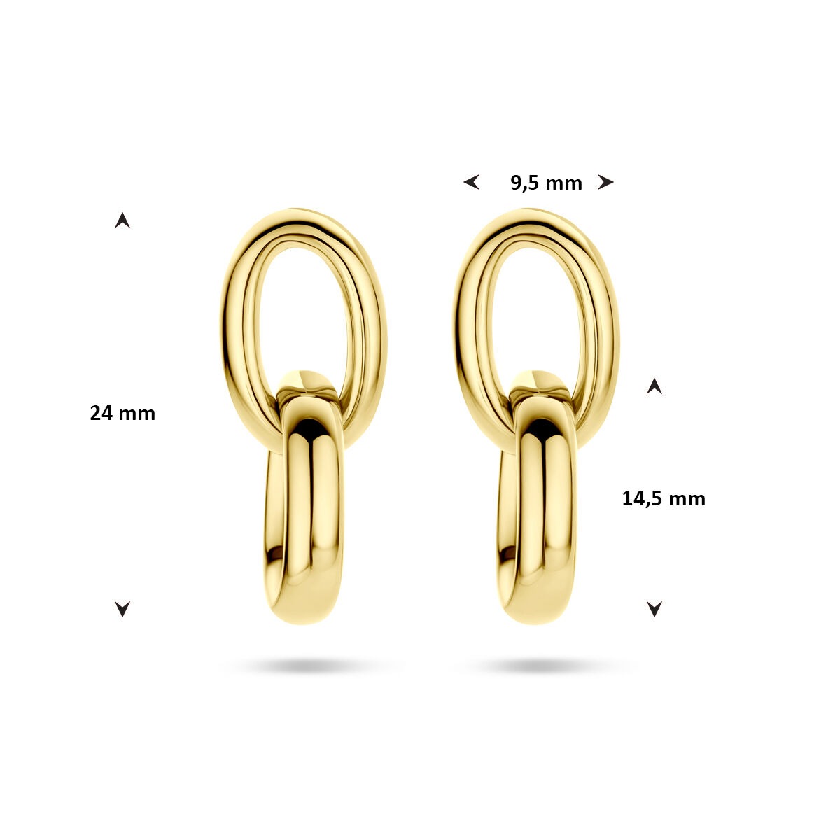 Pendientes de oro 14k oro amarillo 24 mm