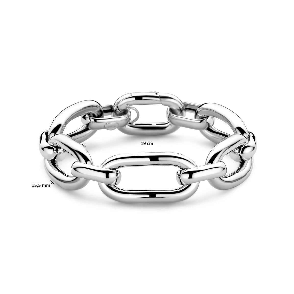 Pulsera de plata 925 rodiada con eslabones de ancla