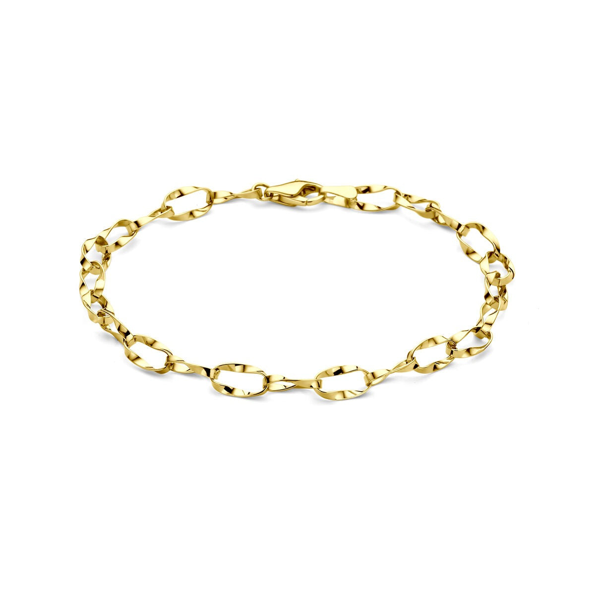 Pulsera de dama de oro de 14k con eslabones de ancla.