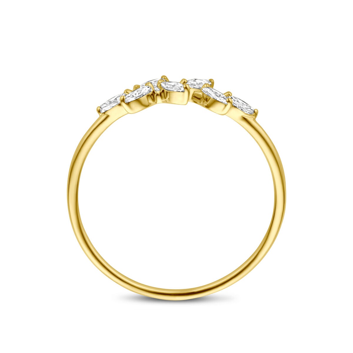 anillo de mujer de oro 14k con zirconia ovalada – 4 mm