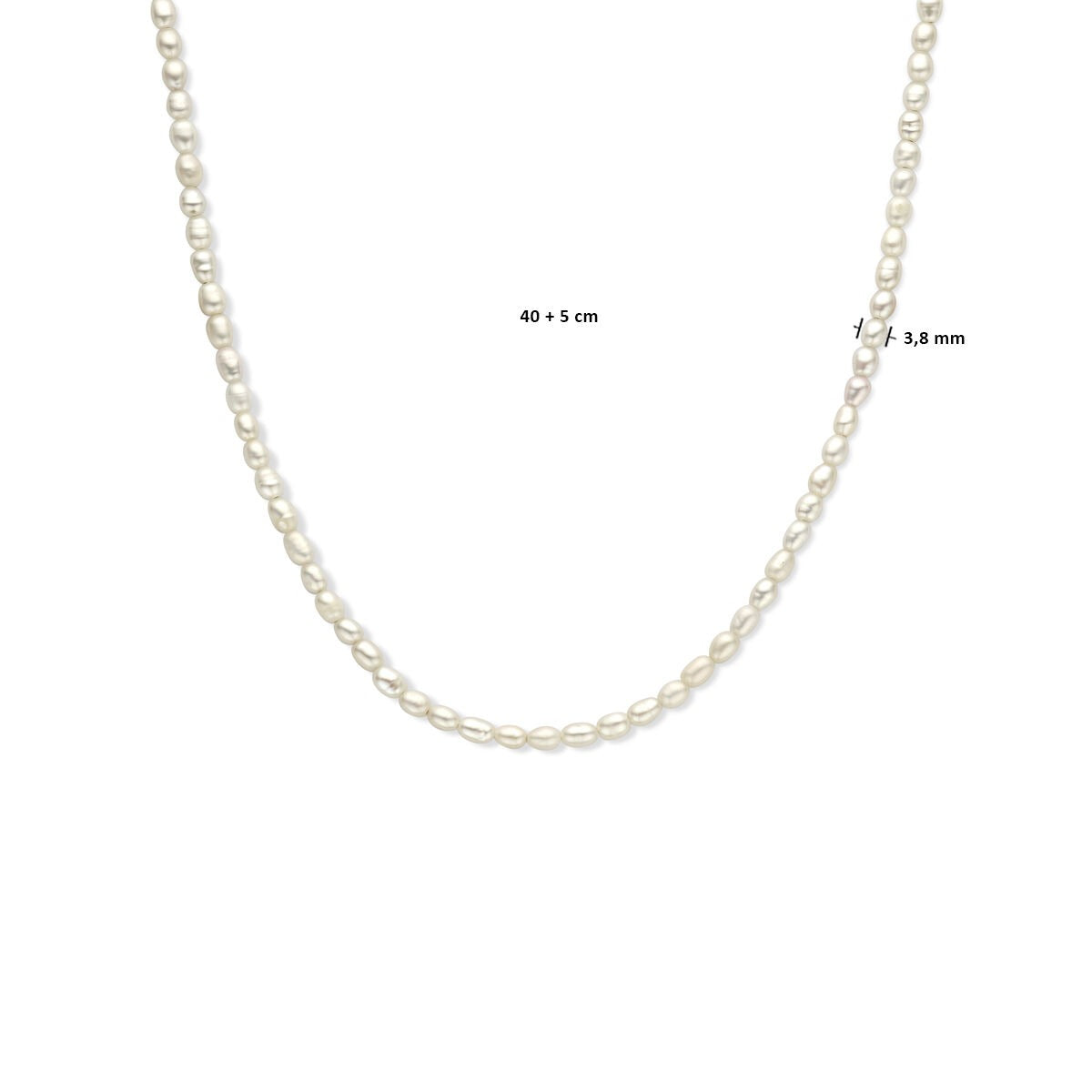 Collar de mujer chapado en oro de plata con perlas de agua dulce