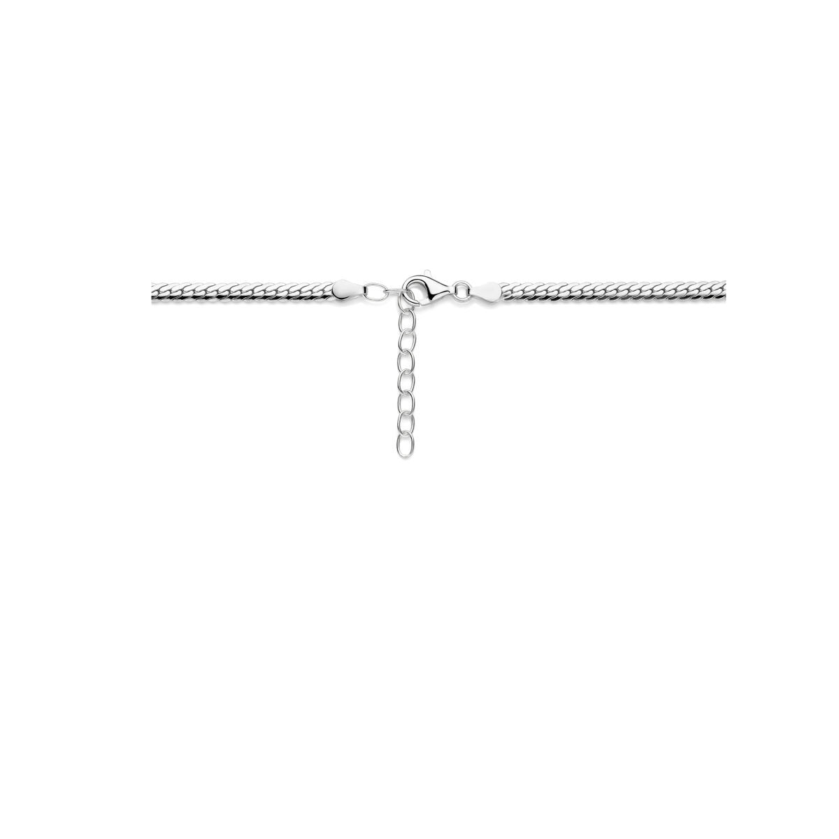 Collar gourmette de plata – rodiado plata 925, 4 mm